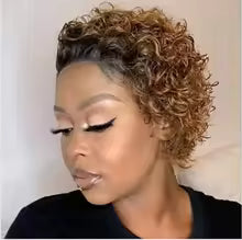 New style African small curly hair wig female short hair black fluffy explode chemical fiber hair explode wig headgear