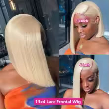 613 Blonde Bob Wig | Short Straight Human Hair