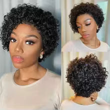 New style African small curly hair wig female short hair black fluffy explode chemical fiber hair explode wig headgear