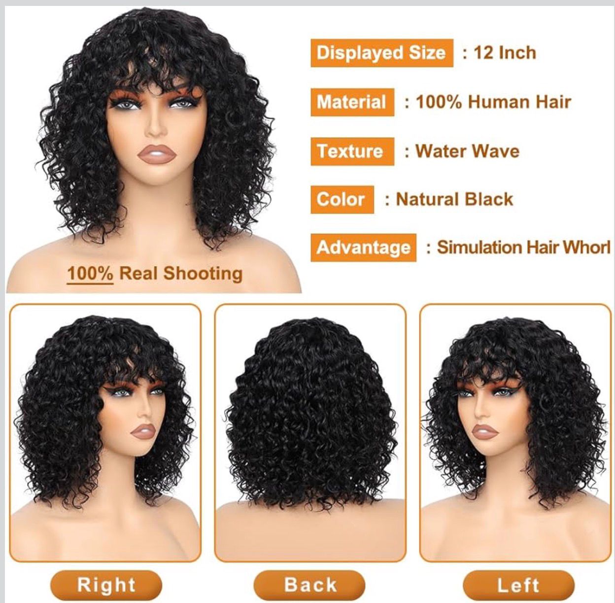 BOB Wig Full Mechanism Headgear Real Hair